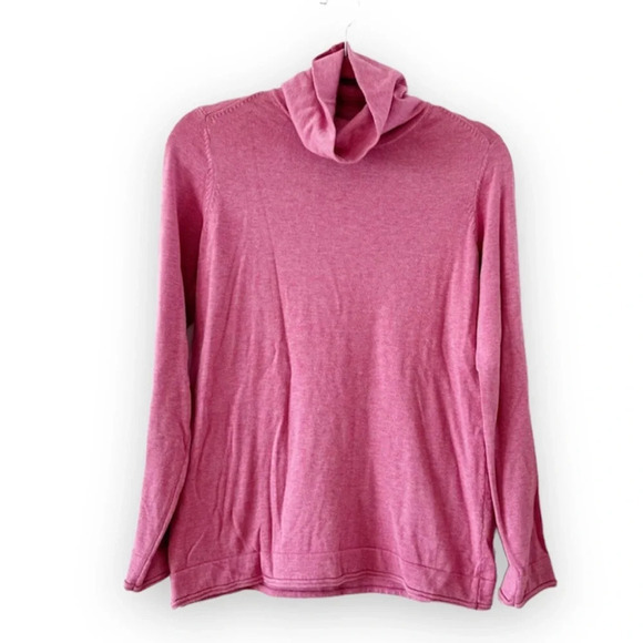 J Jill Rose Heather Pink Turtleneck Women’s‎ Size Large Petite Cozy Grandma New! - Picture 1 of 8